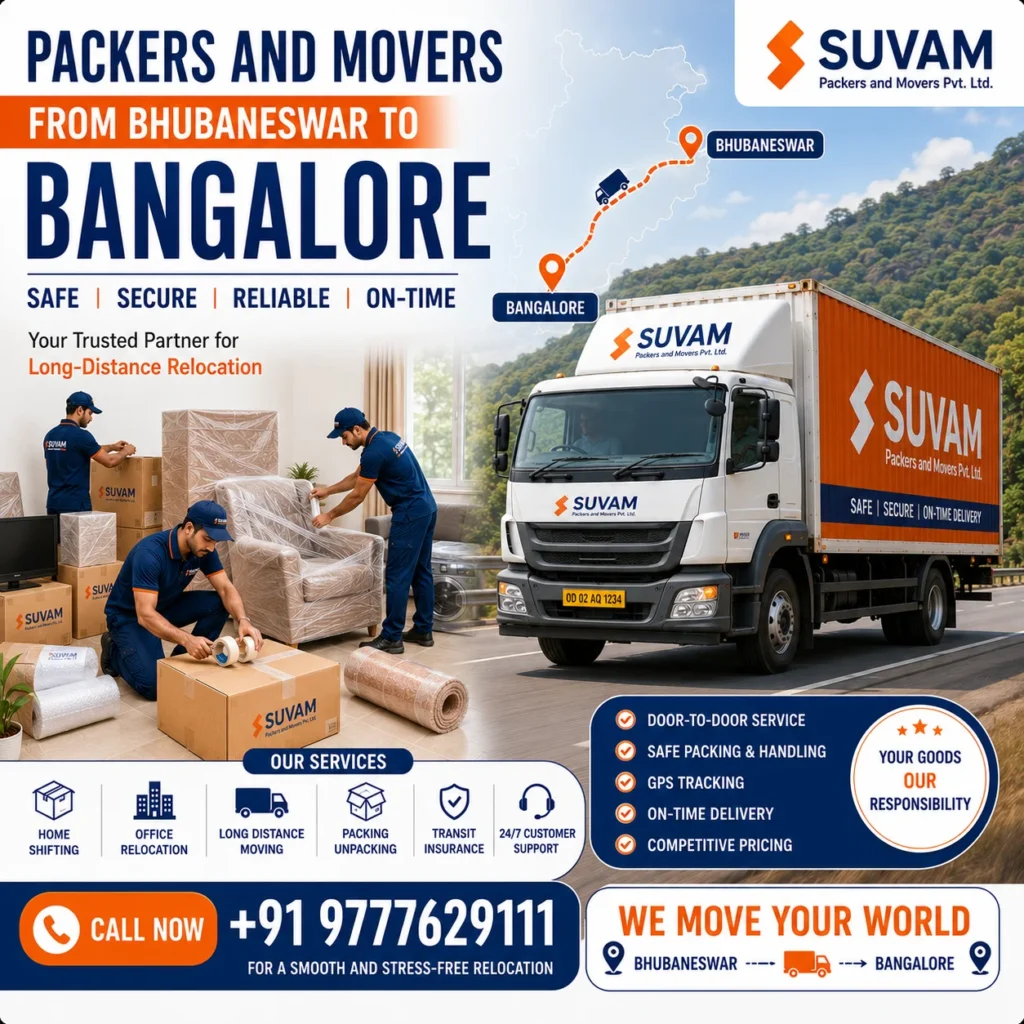 Packers and Movers in Bhubaneswar to Bangalore
